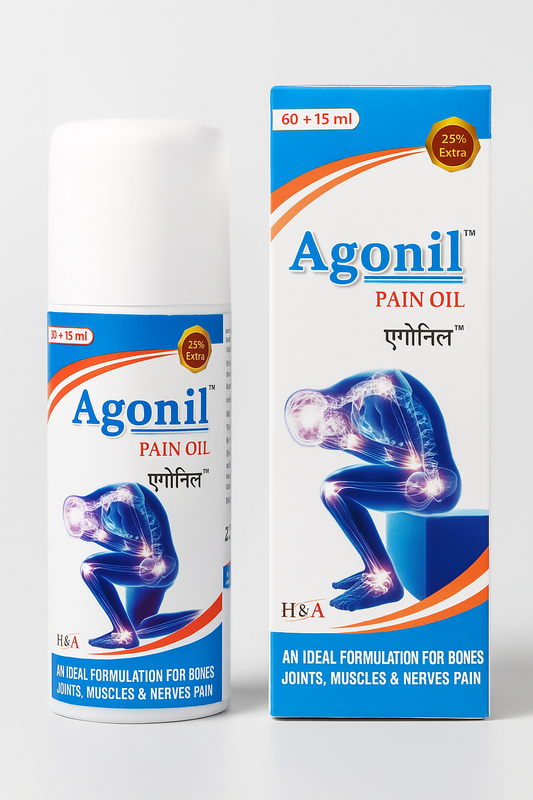 Agonil Ayurvedic Pain Relief Oil 60+15ml (25% Extra)